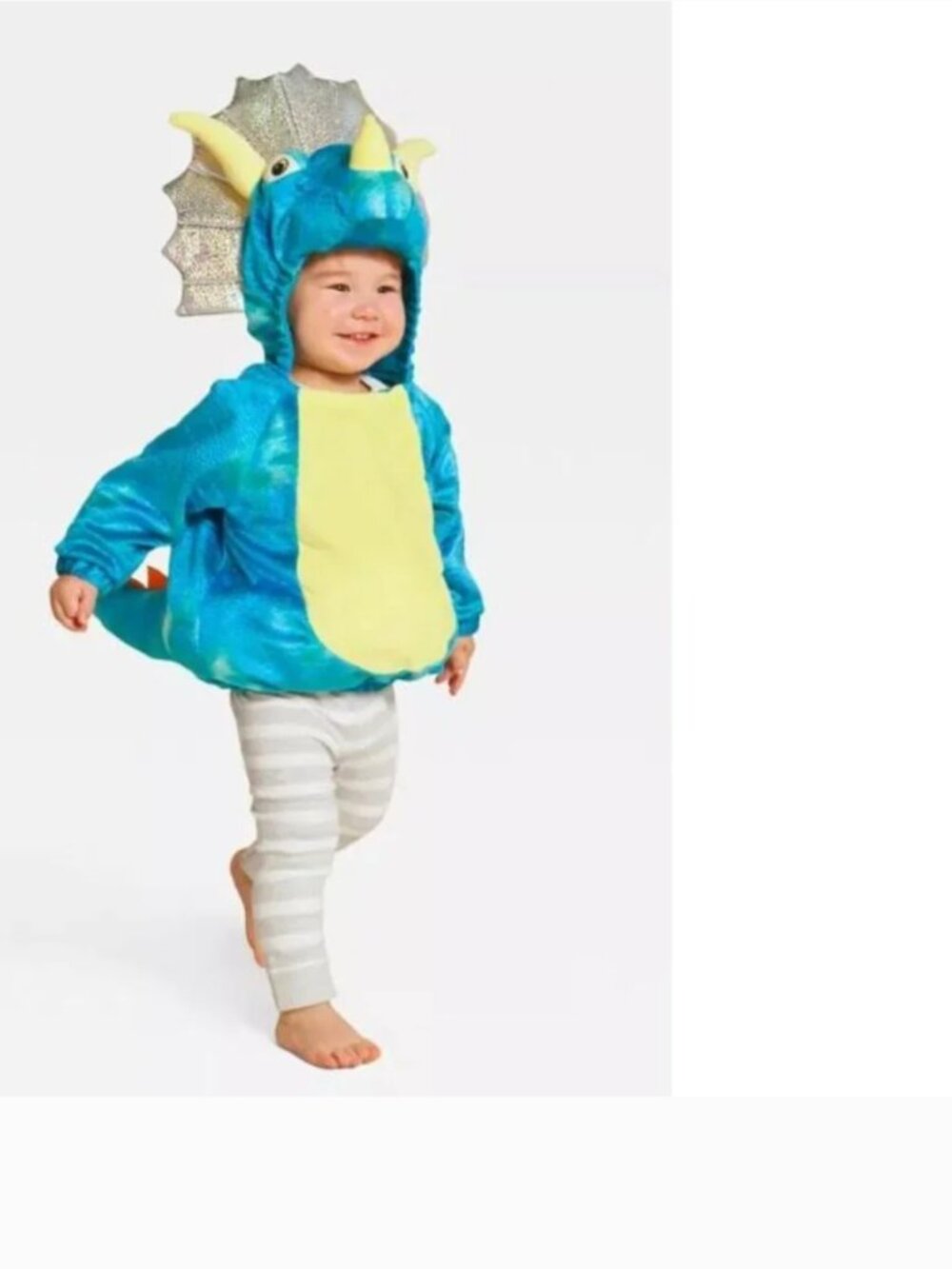 Dinosaur Triceratops Halloween Costume Plush Hooded Vest 6/12 mths Unisex Baby